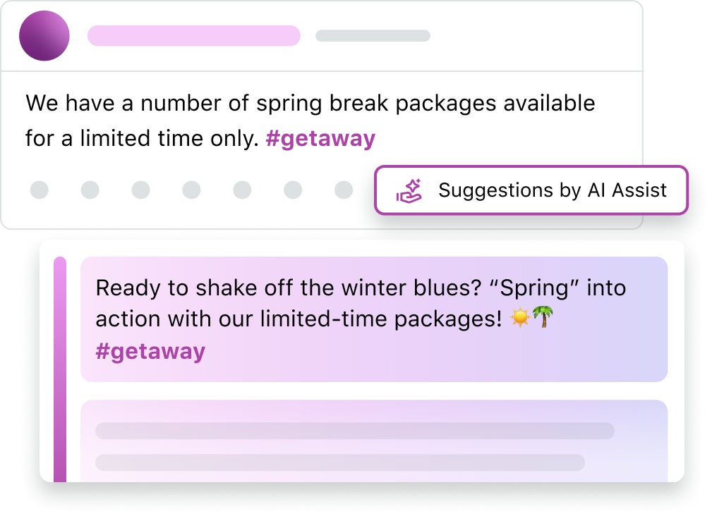 AI Assist offering a “friendly” version of an existing post in drafts
