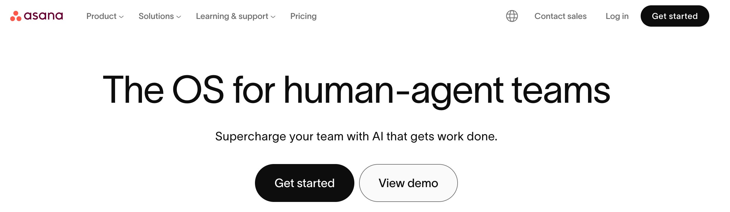 Asana homepage