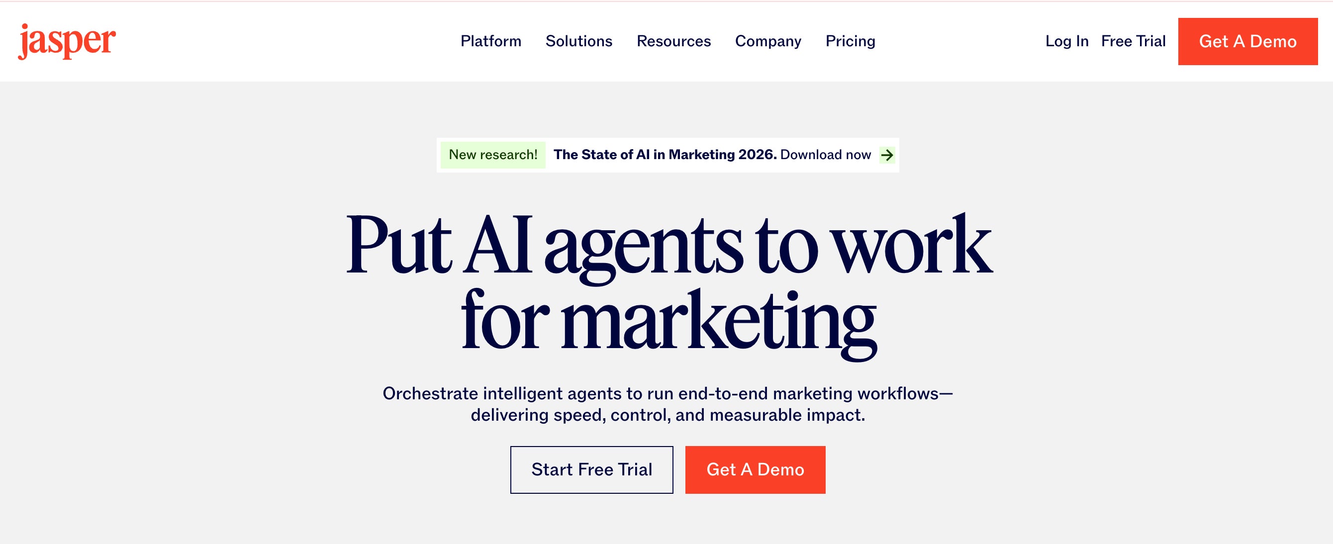 Jasper.AI homepage