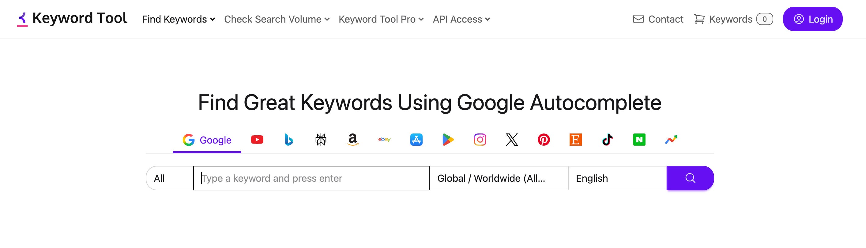keyword tool used for finding hashtags and keywords for posts