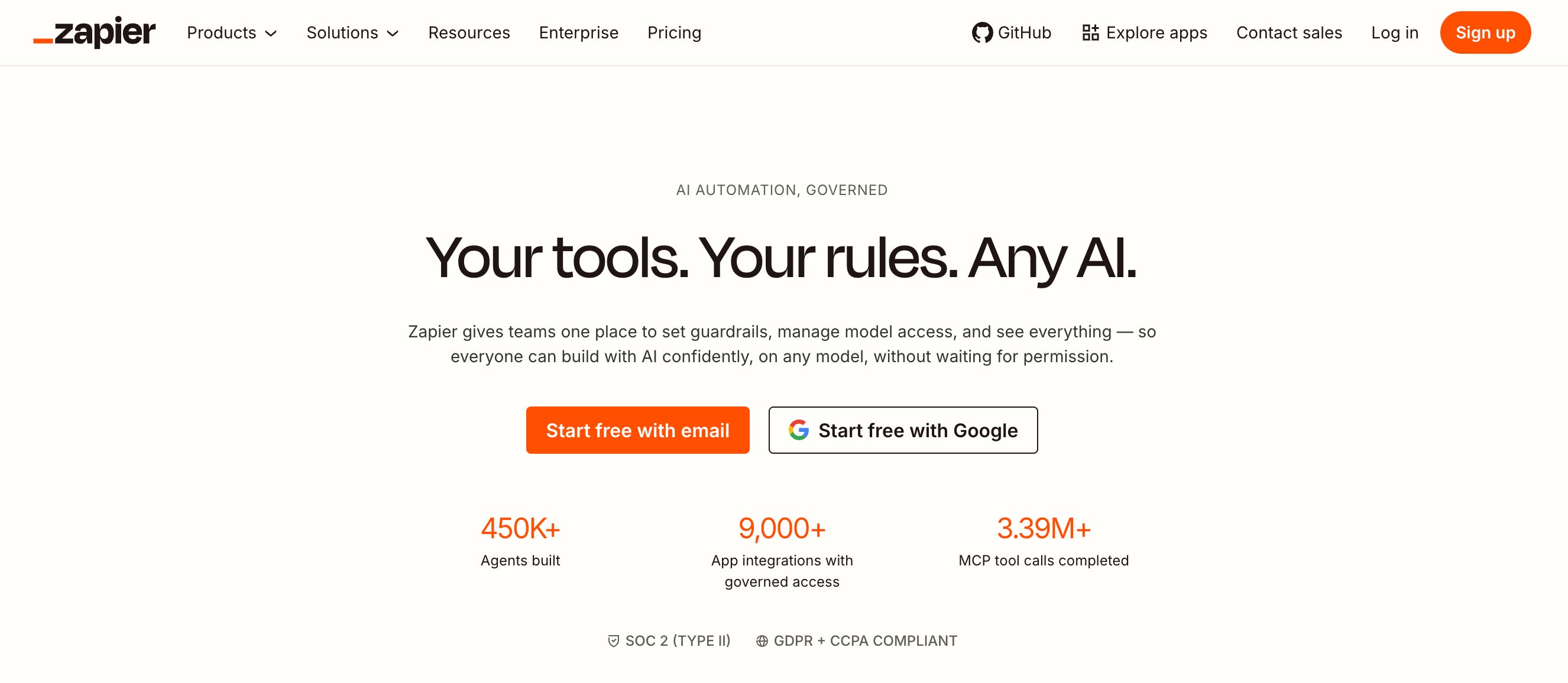 Zapier homepage