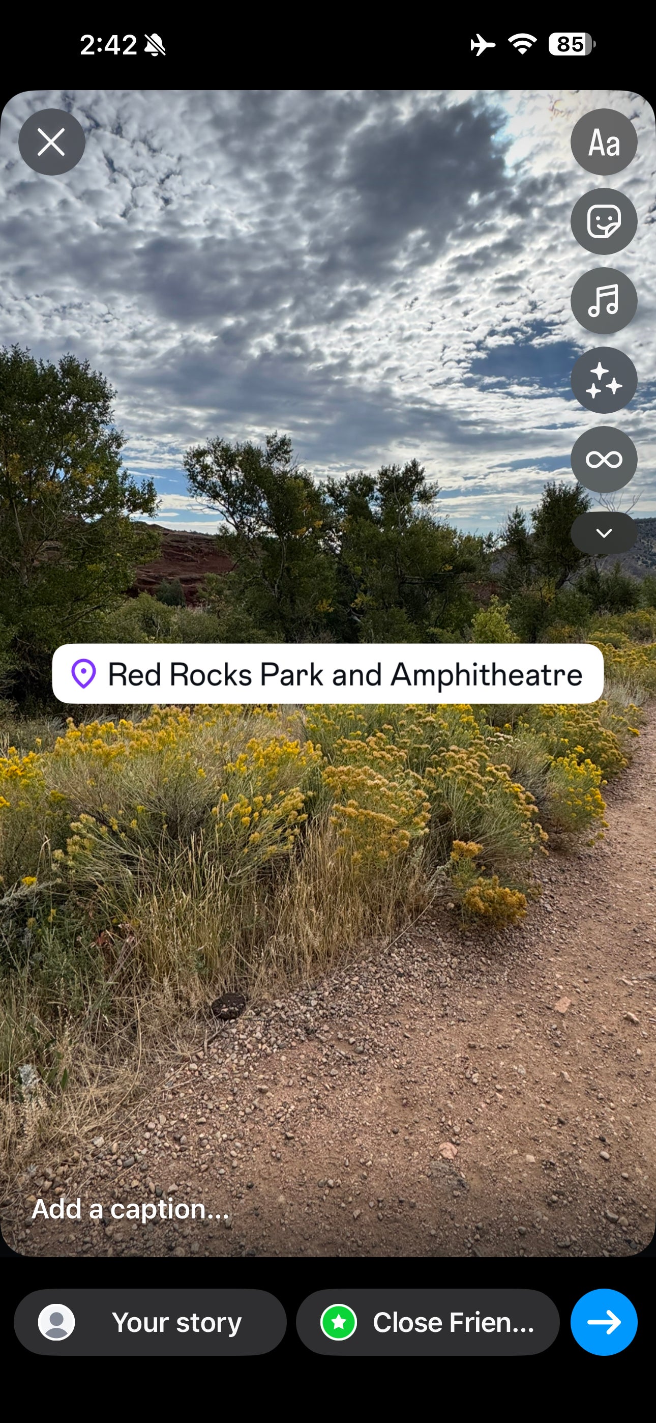 Location tag on an IG story