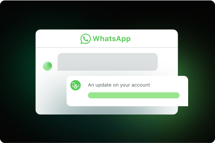 Example of WhatsApp account update within Sprout.