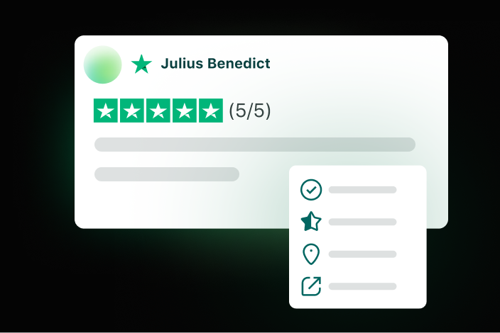 Exemple d'un avis client sur Trustpilot affiché dans l'application Sprout.