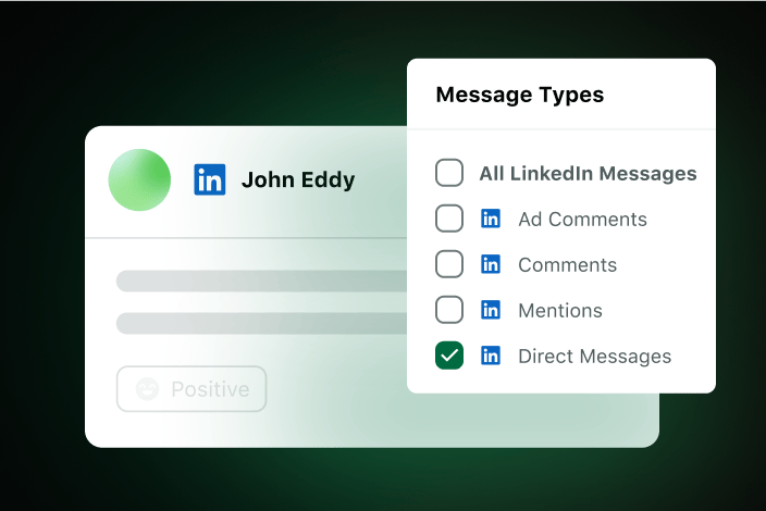 Example of the LinkedIn DM filter selected for response within the Smart Inbox.