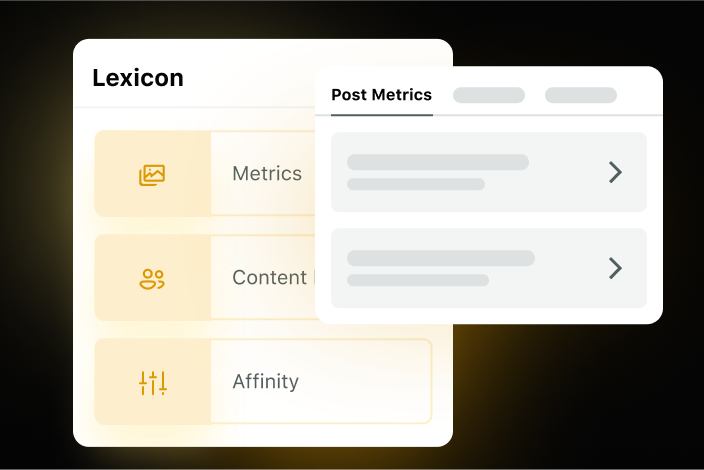 Esempio del nuovo lessico per le metriche con richiami alle prestazioni nel componente aggiuntivo Influencer Marketing.