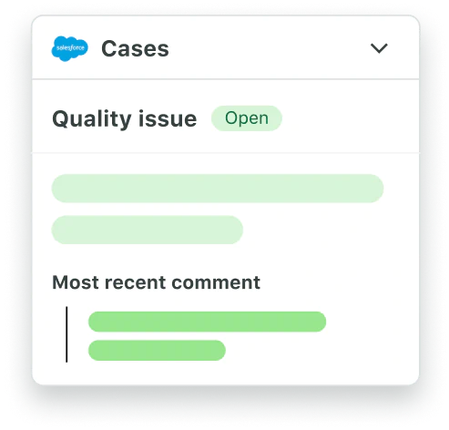 Exemplo de um caso aberto na integração do Sprout Social com o Salesforce Service Cloud.​​ 