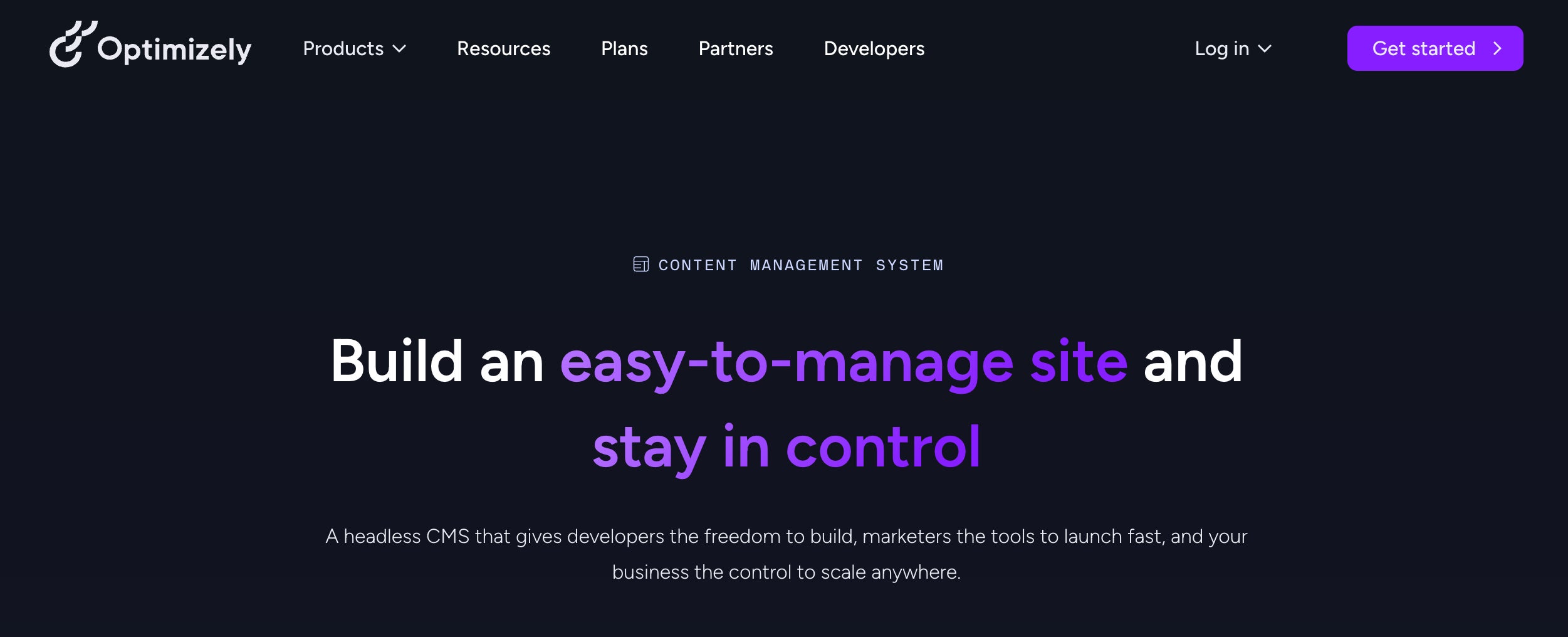 Optimizely homepage