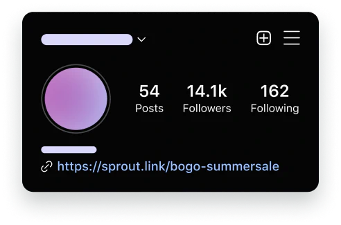 Example of a Sprout link in bio on an Instagram profile.